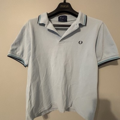 Fred Perry Men s Light Blue Pique Cotton Polo Shirt M Short Sleeve Logo