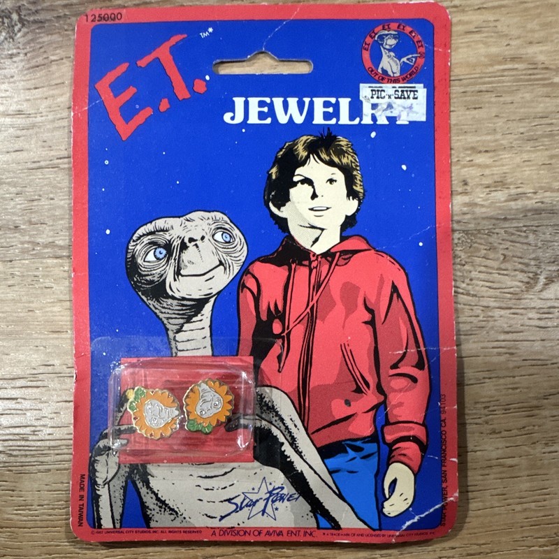 E.T. Movie Memorabilia Jewelry Earrings Set - Carded Package