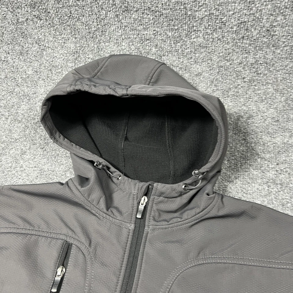 Chaqueta Mercedes-Benz Colección EE. UU. Para Hombre XL Gris Con Capucha Softshell Cremallera Logo Foto 3 de 4