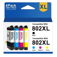 4-Pack 802XL Ink Cartridge For Epson WorkForce Pro WF-4720 WF-4730 WF4734 WF4745