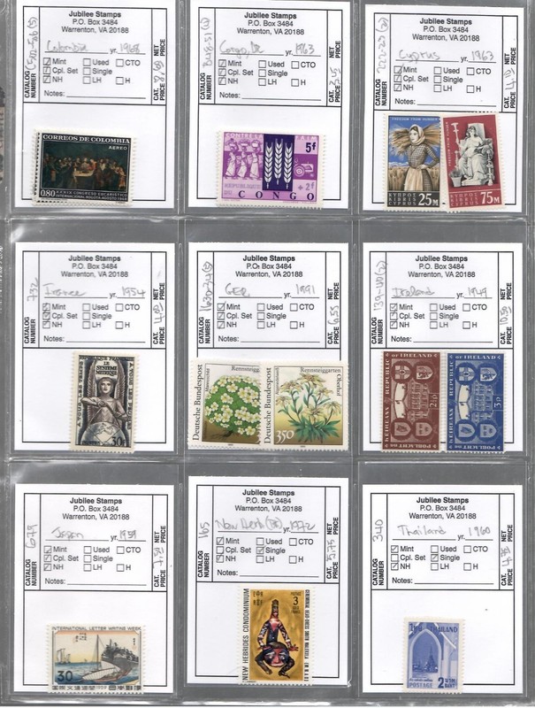 WORLD LOT OF HIGHER VAUE MNH/MLH STAMP SELECTIONS: SCV $51+