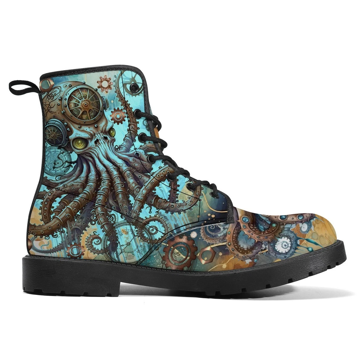 Kraken Winter Gothic Bronze Canvas Boots