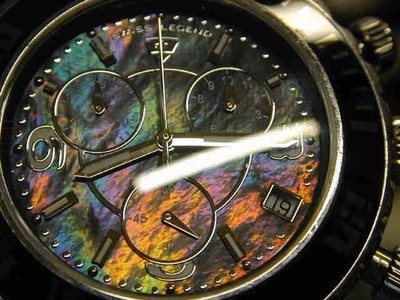 CUSTOME SWISS LEDGEND KARAMICA CUSTOM MOP DIAL CHRONOGRAPH RUNS PERFECT