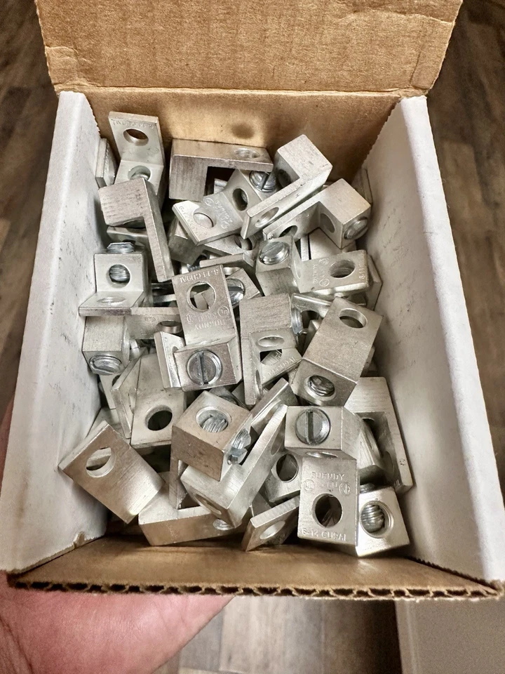 Box Of Qty100 Burndy KA6U Dual Rated Aluminum Mechanical One Hole Lugs #6-14 AWG - Image 2 of 4