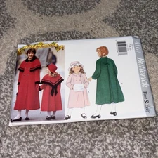 Unused Uncut Butterick Sewing Pattern 4167 Size 7-8-10 Girls' Coat, Muff, Hat