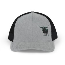 Longhorn Bull Embroidered Snapback Trucker Cap Western Ranch Cowboy Hat