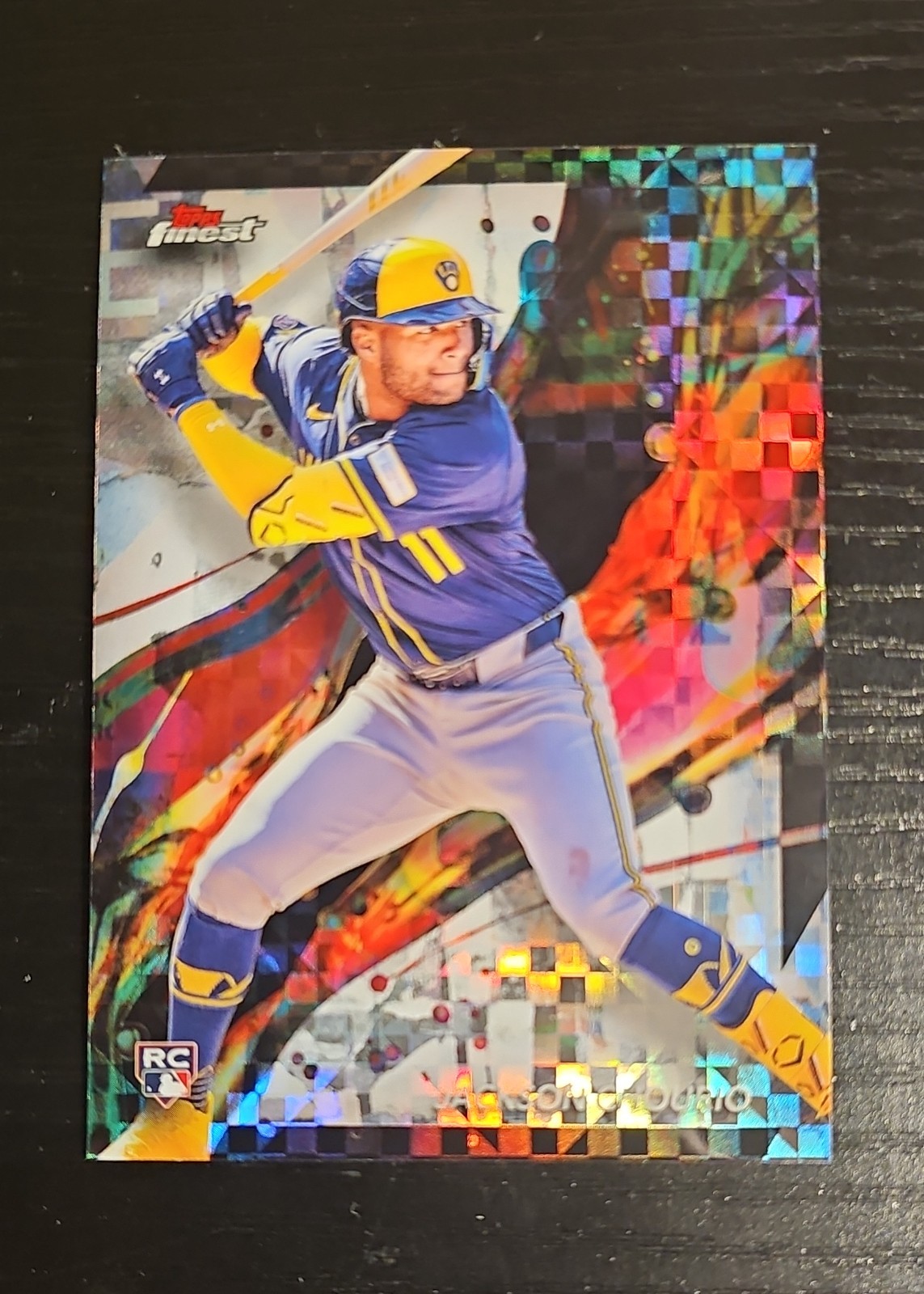 2024 Topps Finest - Common Jackson Chourio #11 Checkerboard Refractor (RC)