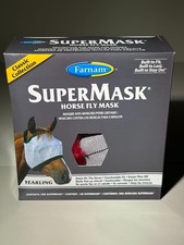 Farnam SuperMask Horse Fly Mask Yearling Maroon Gray Classic Collection Single