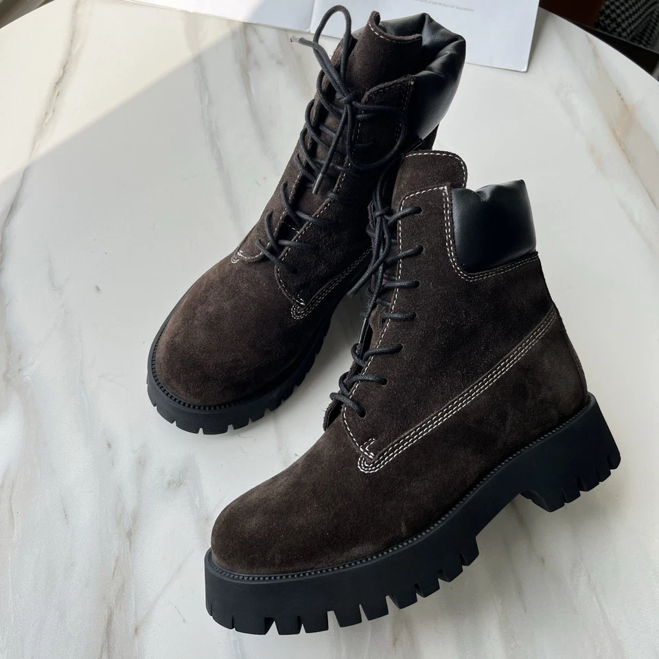 Botas Toteme clásicas de moda informales de caña alta para mujer de cuero de vaca al aire libre Foto 4 de 4