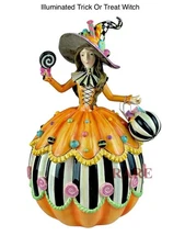 Mackenzie Illuminated Trick Or Treat Witch Childs 14.25" Tall New In Box