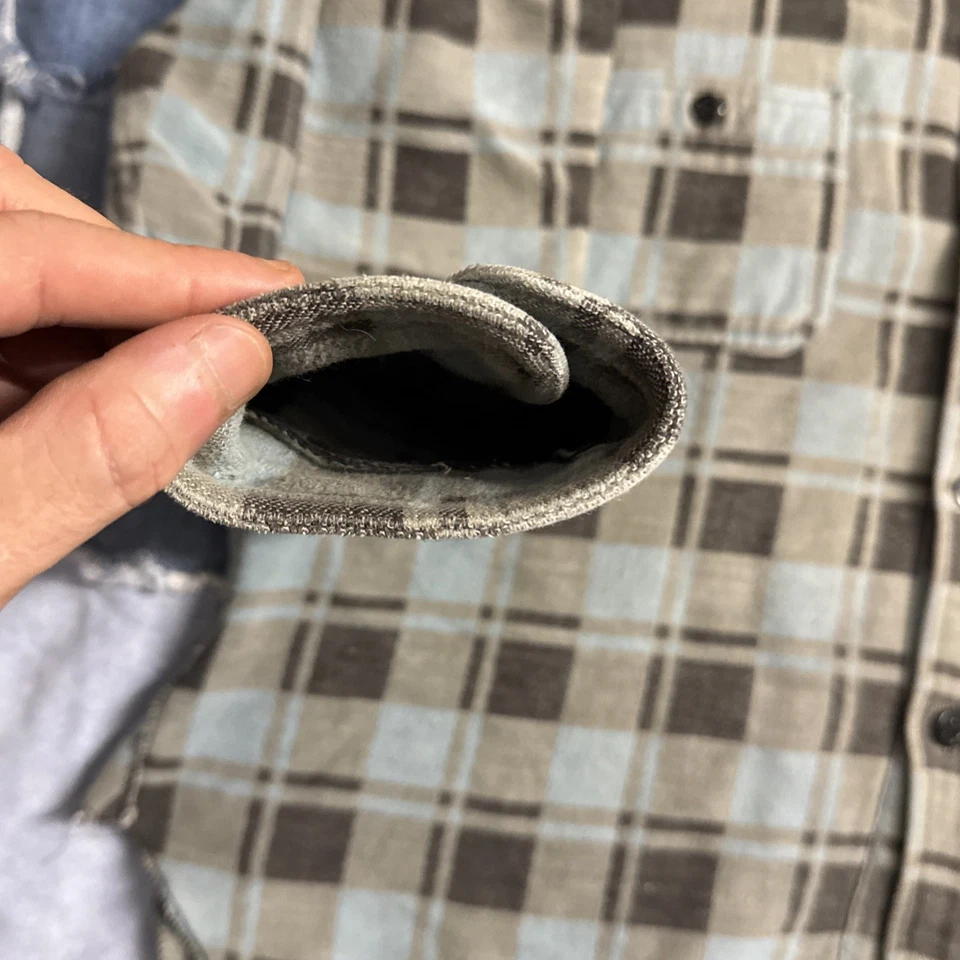 True Vintage Años 50/60 Champion 100% Algodón Franela Gruesa Hombre’s Grande Azul Gris Foto 4 de 4