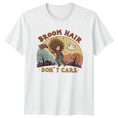 Besen Haare Dont Care Damen T-Shirt Hexe Halloween Geschenk für Sie