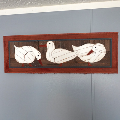 Vintage Theodore Degroot Lath Art Ducks 36