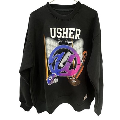 Mitchell & Ness NFL Unisex Sweatshirt Usher Super Bowl LVIII Las Vegas -black L-