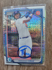 Fernando Cruz Signed 2024 1st Bowman Refractor Baseball Card #BCP-197 Cubs Mojo