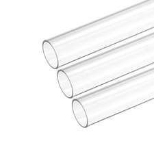 3 x Plastic Pipe Rigid Round Tube Clear 22mm ID 25mm OD 425mm High Impact