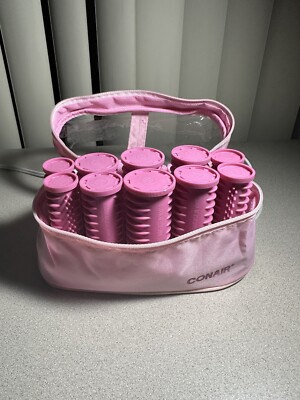 Pink Hair Rollers Set with Case Amazon.com : Jumbo Hair Rollers Set - 24 Pieces with 12  main image 2