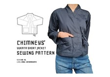 Bedruckte japanische Wickeljacke Schnittmuste...