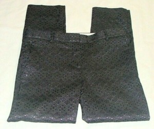 ANN TAYLOR Dark Gray Iridescent Shimmer "DEVIN" Pant Sz 4 (26.5 Inseam)