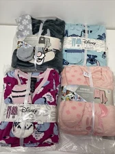Disney Womens 3 piece Velour Plush Pajama Set, sizes S, M, L, XL,  New