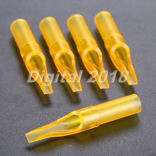 5 piezas puntas de boquilla de tatuaje desechables amarillas estériles 9 modelos de tubo redondo de aguja plana - Imagen 15 de 17