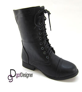 womens black combat boots with buckles