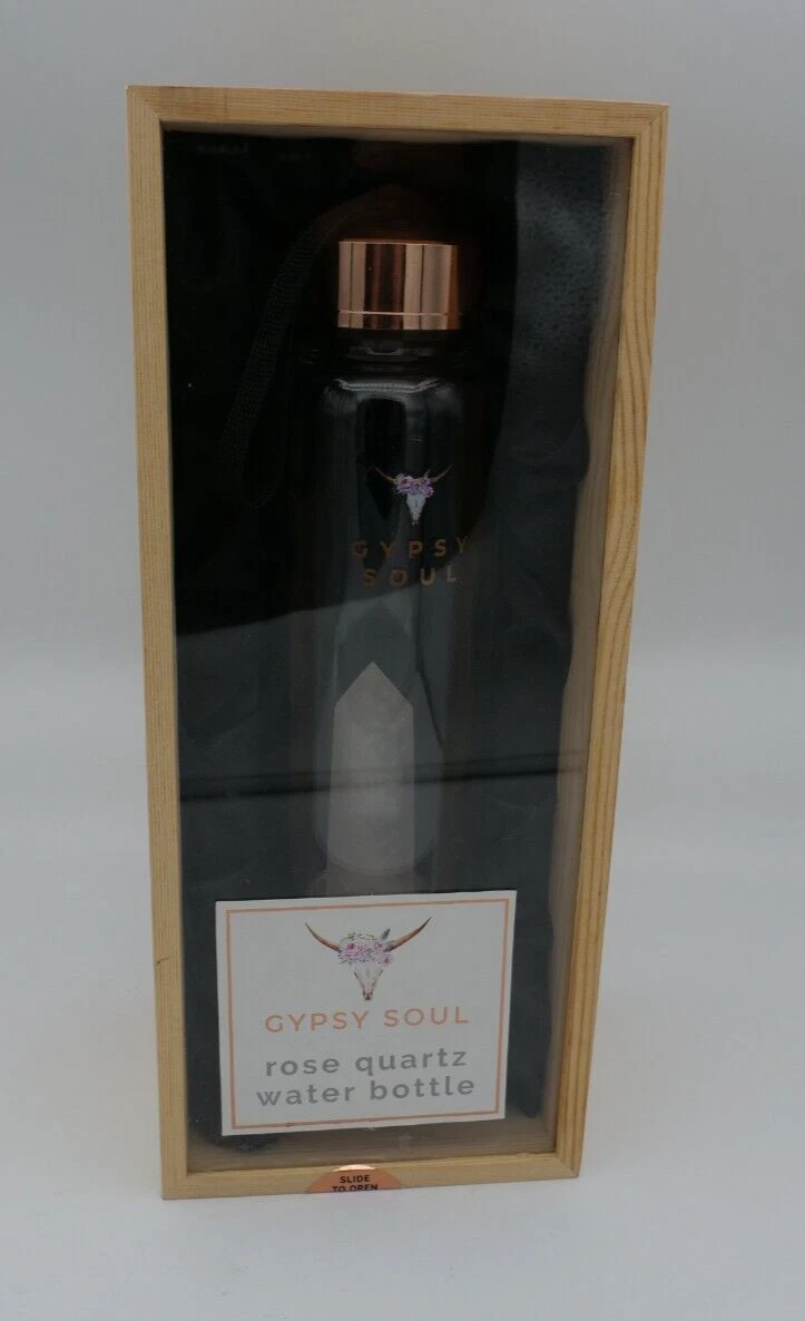 Anthropologie Gypsy Soul Rose Quartz Crystal Chakra Water Bottle Love + Healing 