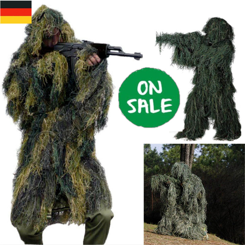 3D Ghillie Suit Dschungel woodland Tarnanzug Camo Camouflage Kleidung Jagd Suit