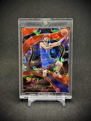 Chet Holmgren 2023-24 Panini Select Courtside Red Cracked Ice Prizm OKC