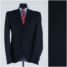 Mens Half Lined Blazer 38R UK Size PIAZA ITALIAMAN Dark Blue Sport Coat Jacket