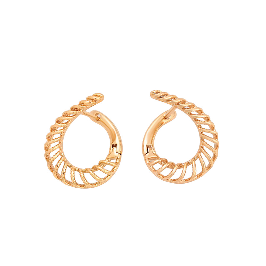 Créoles anglaises plaqué or jaune 750 anti-perte : boucles d'oreilles jonc légères pour oreilles sensibles