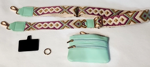 Phone Strap with Zipper Pouch with Wallet Crossbody Clip and Go Strap for Phone - Picture 9 of 9