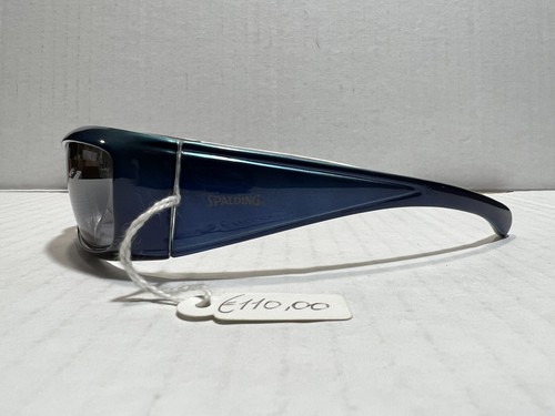 Vintage Spalding Sunglasses Blue Frames & Mirrored Lenses Wrap - Picture 8 of 11