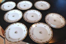 8 Antique NORITAKE M Dessert Plates HAND PAINTED NIPPON NIGHTSHADE BERRIES Gold