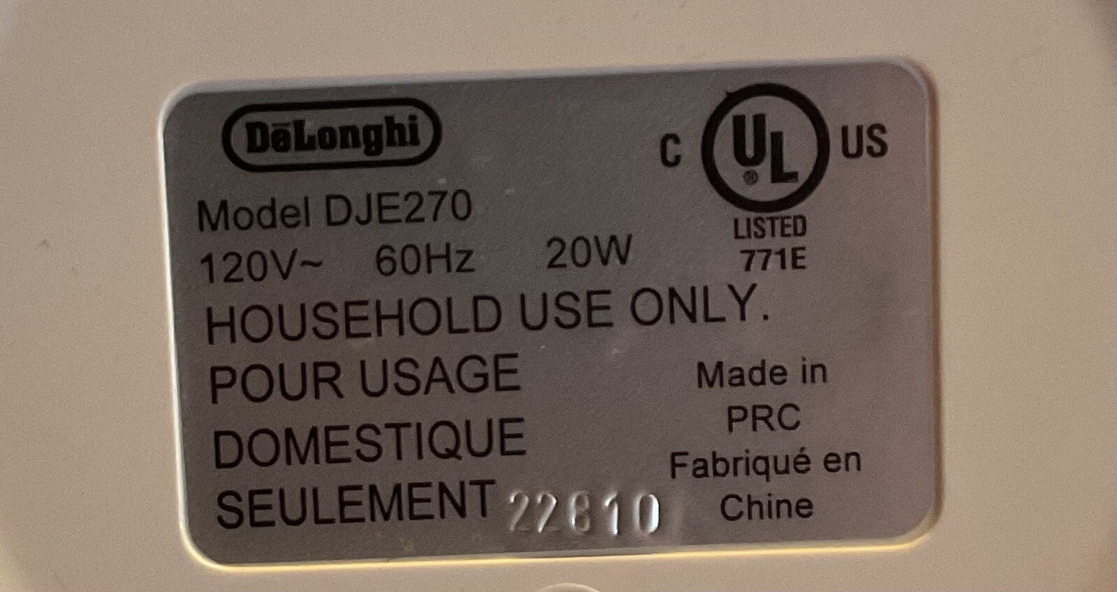 DeLONGHI CUCINA DJE270 Citrus Juicer Stainless used 1 X