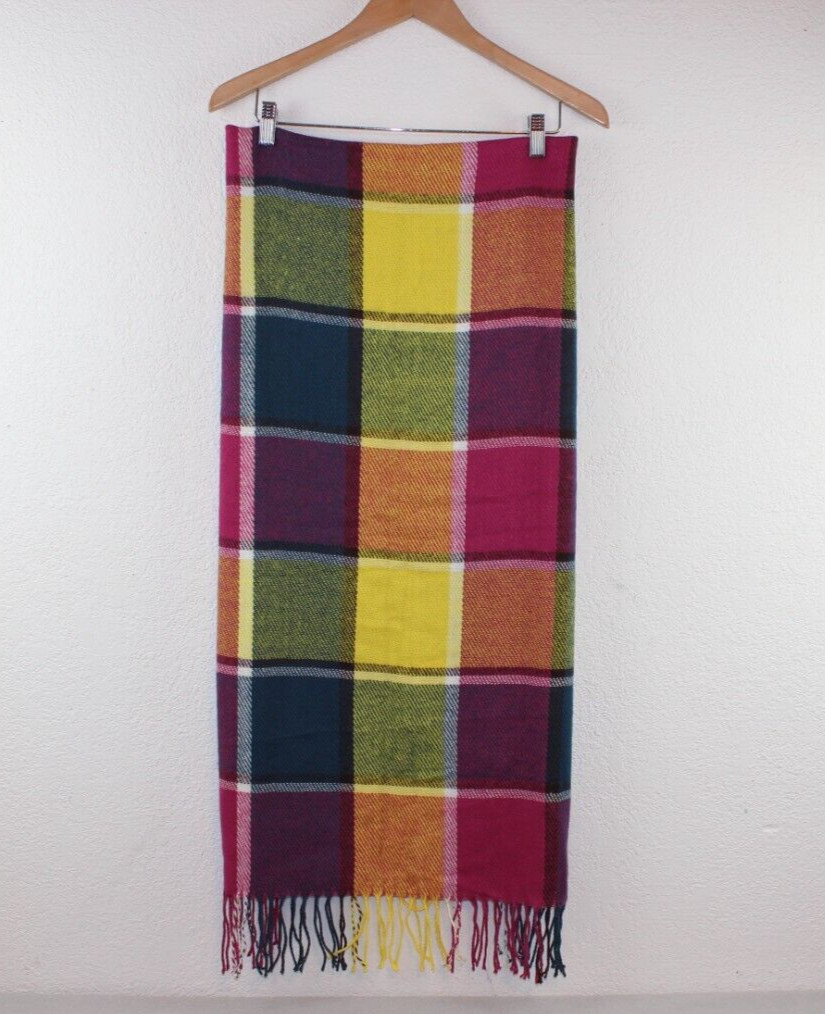 Unbranded Bright Colored Plaid Pattern Scarf Warm… - image 1