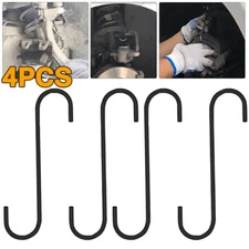 4Pcs Car Caliper S Shape Hanger Hook Tool Brake Caliper Hanger Hooks Steel Black