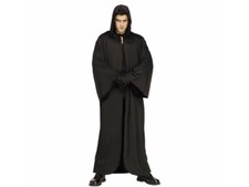 Black Hooded Robe Adult Cosplay Costume Halloween Wizard Grim Reaper Cloak Monk