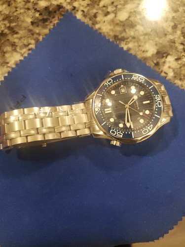 007 NTTD Homage Seamaster Homage Omega Watch Blue Date Steel Bracelet NATO Lume | eBay