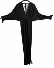 ASOS Design Satin Pleated Plung Maxi Dress Black Size 4