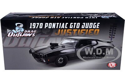 1970 PONTIAC GTO JUDGE ''JUSTIFIED'' BLACK 1/18 DIECAST MODEL CAR BY ACME A1801217