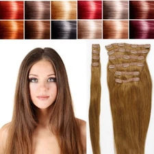 Extra Volume luxury Clip in Remy Human Hair Extensions Thick Double Weft USA