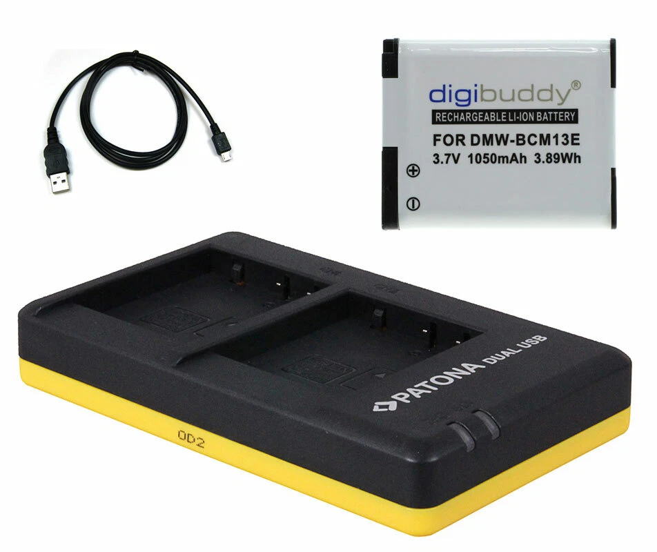 AKKUNAUT 1050mAh Akku + Dual-Ladegerät für Panasonic Lumix DMC-TZ71, DMC-TZ61, TZ41, TZ58