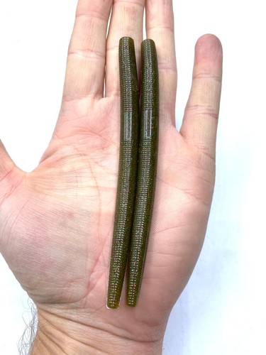 Senko Style Ribbed Stick Bait Soft Plastic Worm Bass Fishing Lure 15ct 5" - Picture 54 of 76