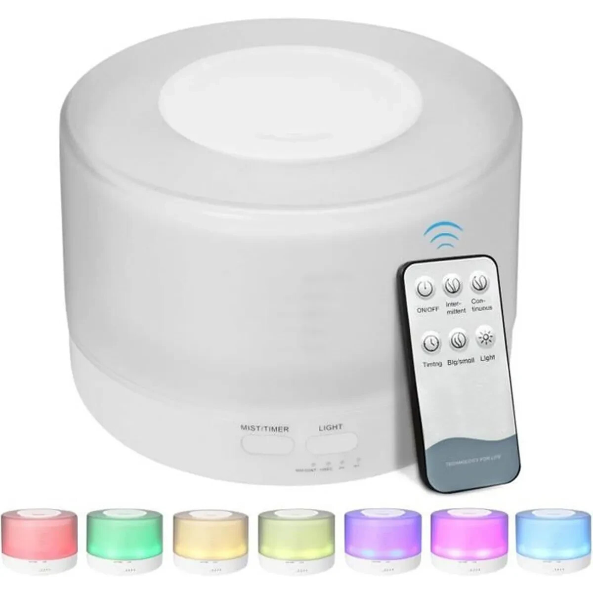 Diffuseur huiles essentielles 500ml silencieux à brume fraîche LED