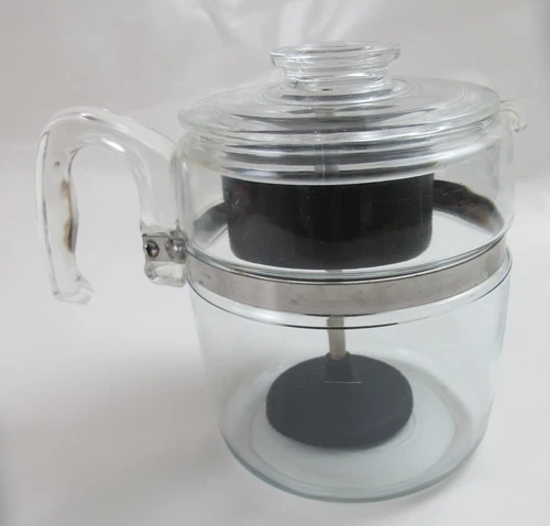 Vintage Pyrex Glass 9 cup Flameless Stove Top Coffee Percolator 7759 USA