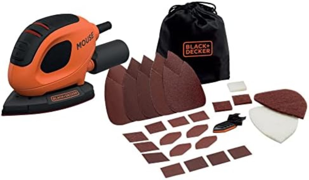 BLACK+DECKER Mouse 55W: Levigatrice Dettagli con 10 Accessori BEW230
