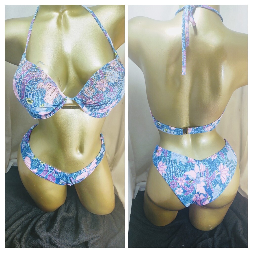 VICTORIAS SECRET 34B  ADD 2 SIZES BOMBSHELL,PUSHUP,  HALTER BIKINI A43