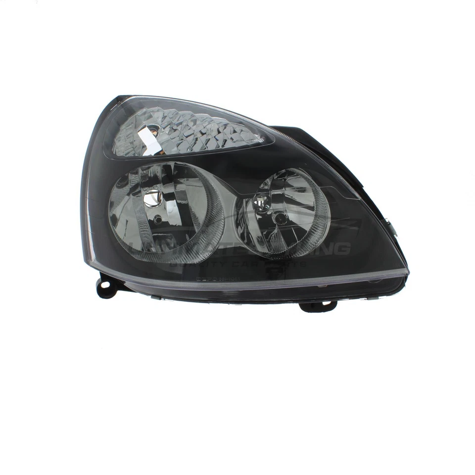 Headlights Renault Clio Mk2 2001-2005 Black Surround Headlamps Pair Left & Right - Image 4 of 4