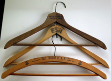 Antique Advertising Wood Hangers BELL TAILERS OF N.Y., OXFORD, JAKE GIESLER